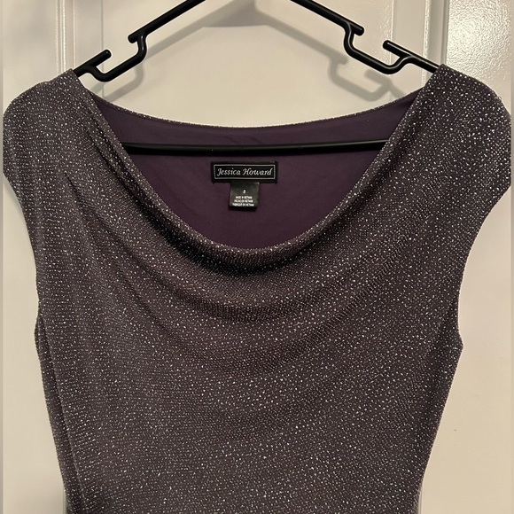 JESSICA HOWARD SLEEVELESS GRAY SEQUINED MIDI DRESS - Picture 3 of 6